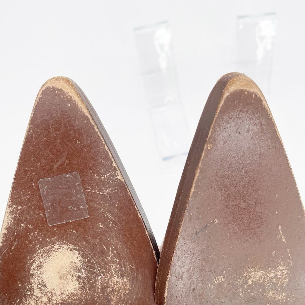 Miu Miu 90s Vintage Burgundy Black Leather Mary Jane Kitten Heel Pumps IT 37.5 - Picture 10 of 11